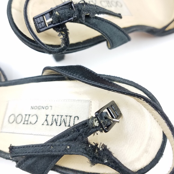 Jimmy Choo pointed toe slingback satin heels - Picture 3 of 6